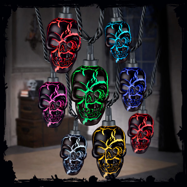 Skeleton hanging lights.