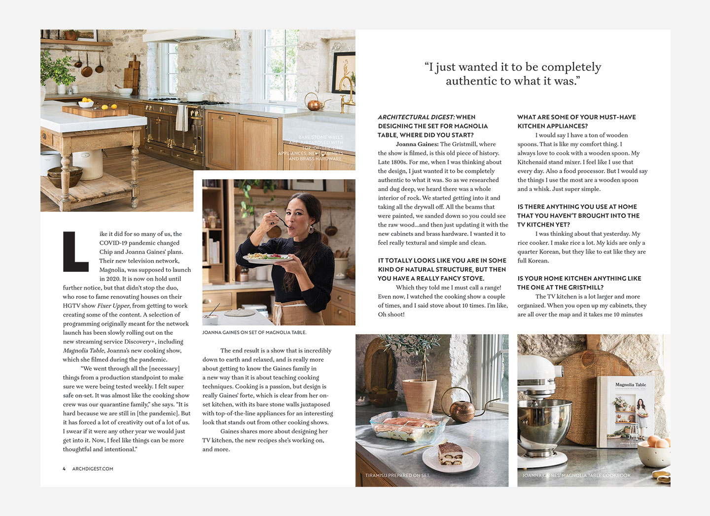 Two page magazine spread.